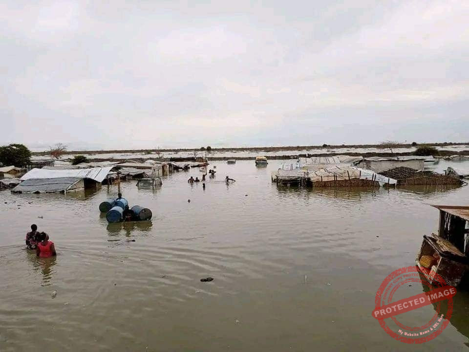 Bentiu flooding · FILE IMAGE, not current conditions. Published by Eye Radio with a social-media credit; original photographer and capture date unverified.