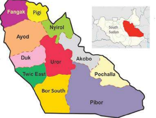 Map highlighting Duk County