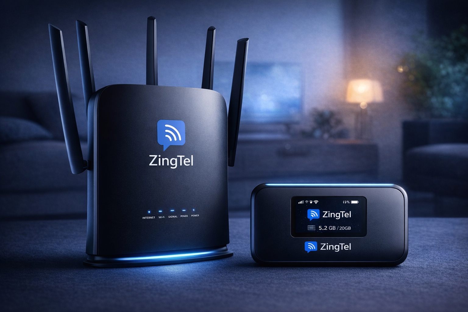 Concept rendering of ZingTel-branded wireless devices