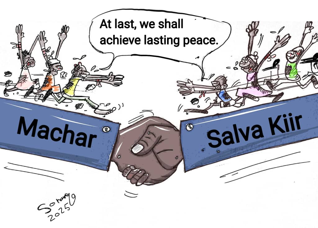 Machar and Kiir — “lasting peace” by Solongo